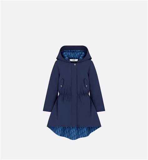 Hooded Parka Navy Blue Cotton Canvas 